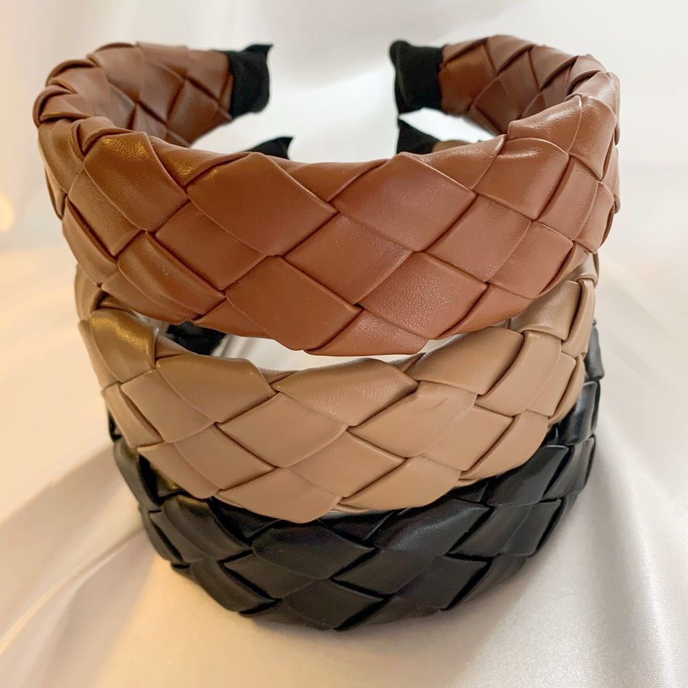 CHARLOTTE Woven Leather Classic Headband - 1 Piece